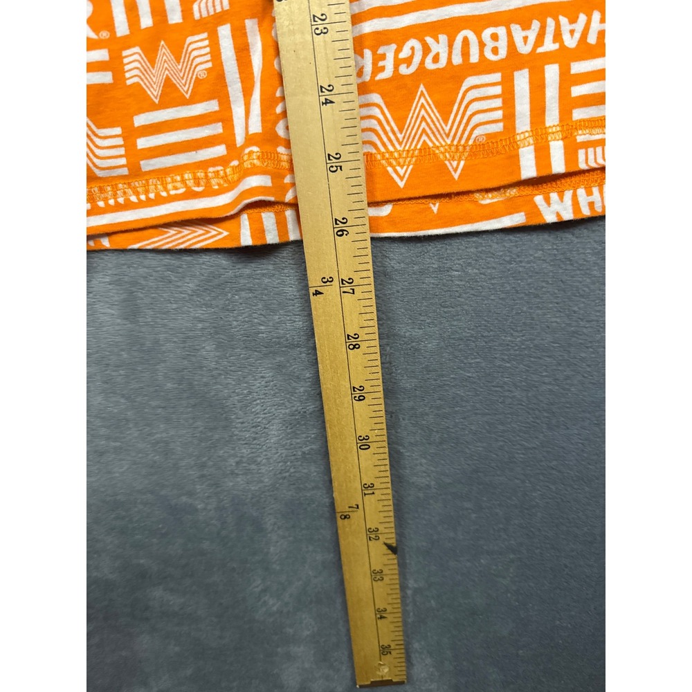 Whataburger Long Sleeve T-Shirt Mens 2X Orange White All Over Logo Print Texas - Picture 7 of 8